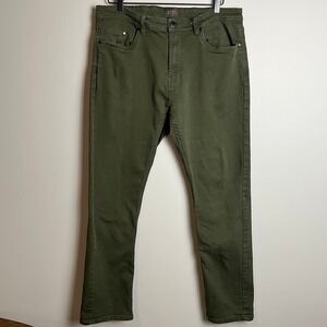 Jachs Chinos Pants Mens 36x32 Olive Green Straight Fit Stretch Cotton Blend NY